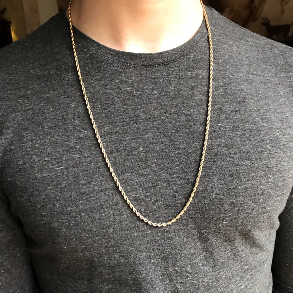 14k Gold Chain Stainless Rope Chain